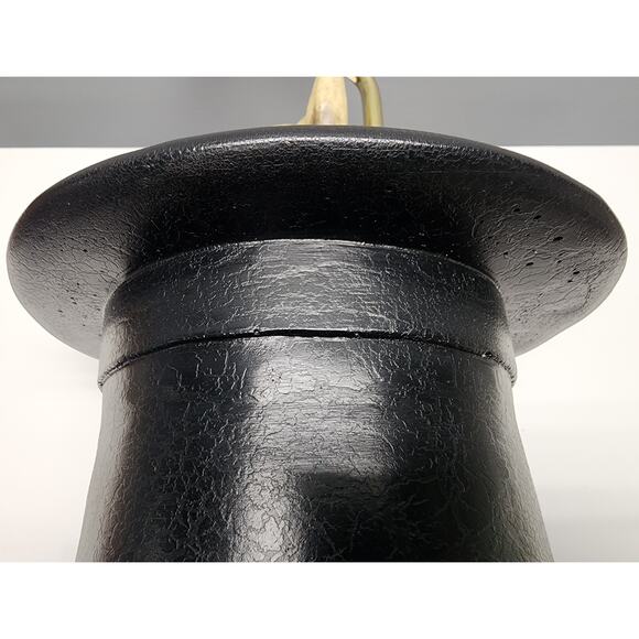 Vintage Whimsical Rabbit in Hat Table Lamp – Brass & Rustic Gold Base, 22" Tall - Picture 8 of 16